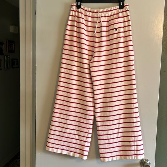 Ralph Lauren Woman’s pajama sweatpants Red and White Striped Bottoms - Picture 2 of 5